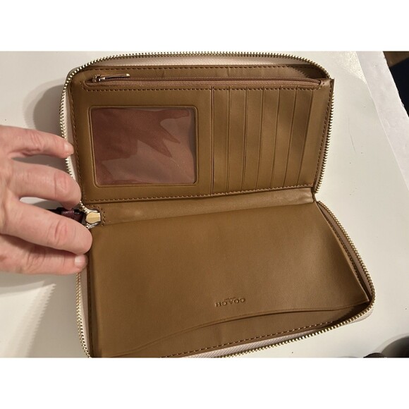 Coach Demsey Phone Wallet Light khaki/wine Multi Signature Jacquard And Leather - Picture 8 of 10